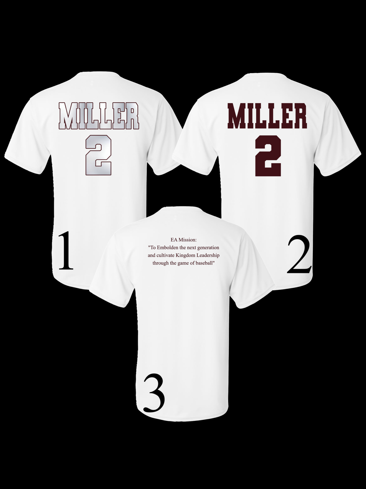 White EA Baseball T-shirts