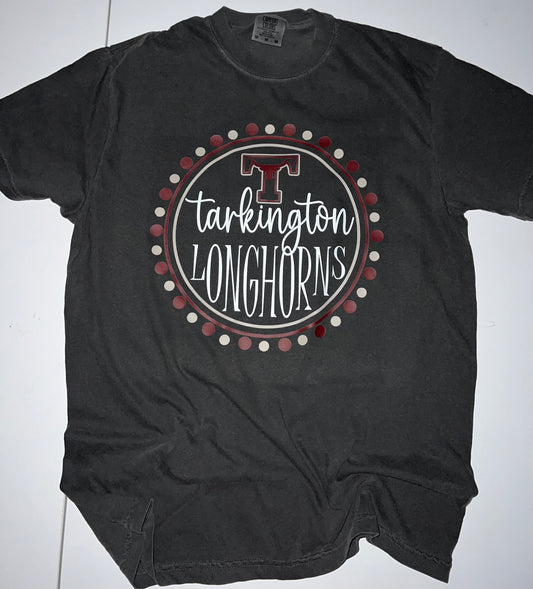 Tarkington longhorn circle polka dots
