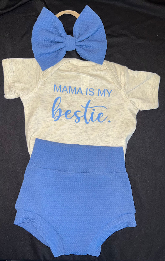 Mama is my bestie bummie set