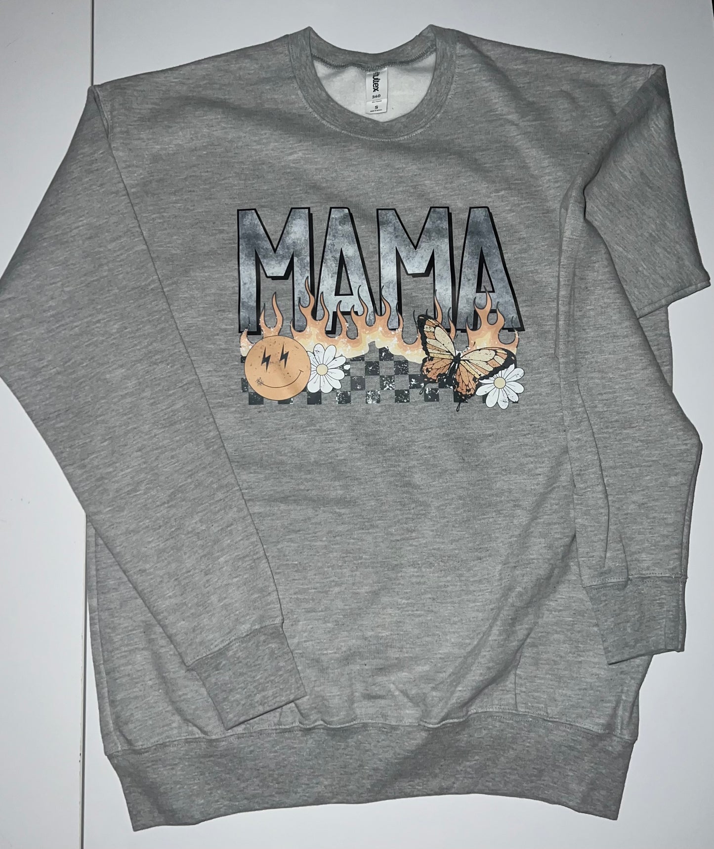Mama checkered flames crew