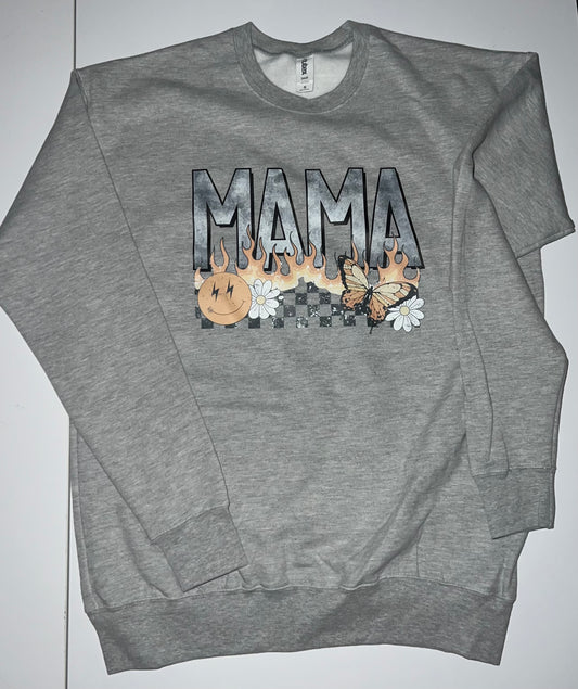 Mama checkered flames crew