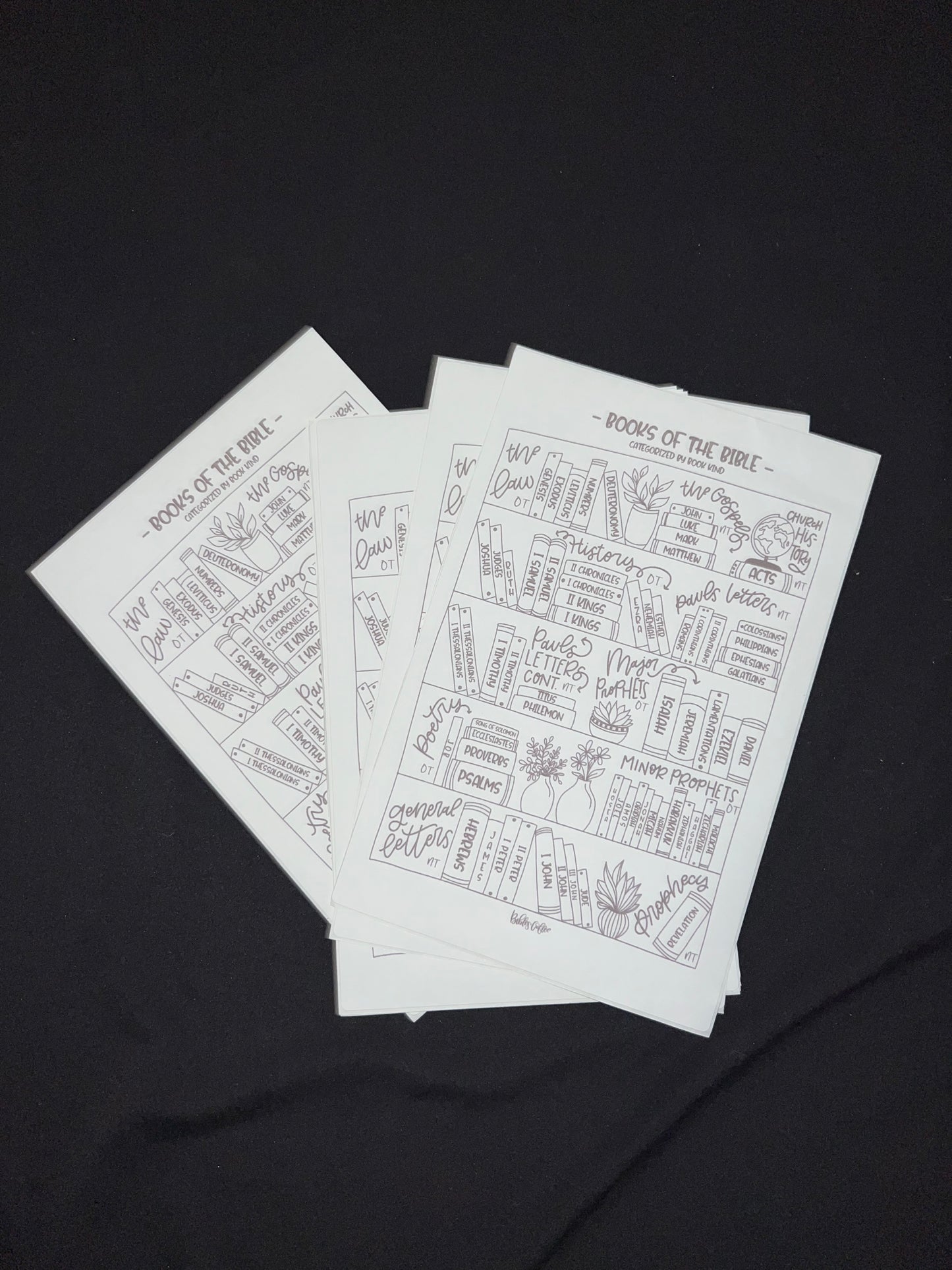 Books of the Bible color in sticker