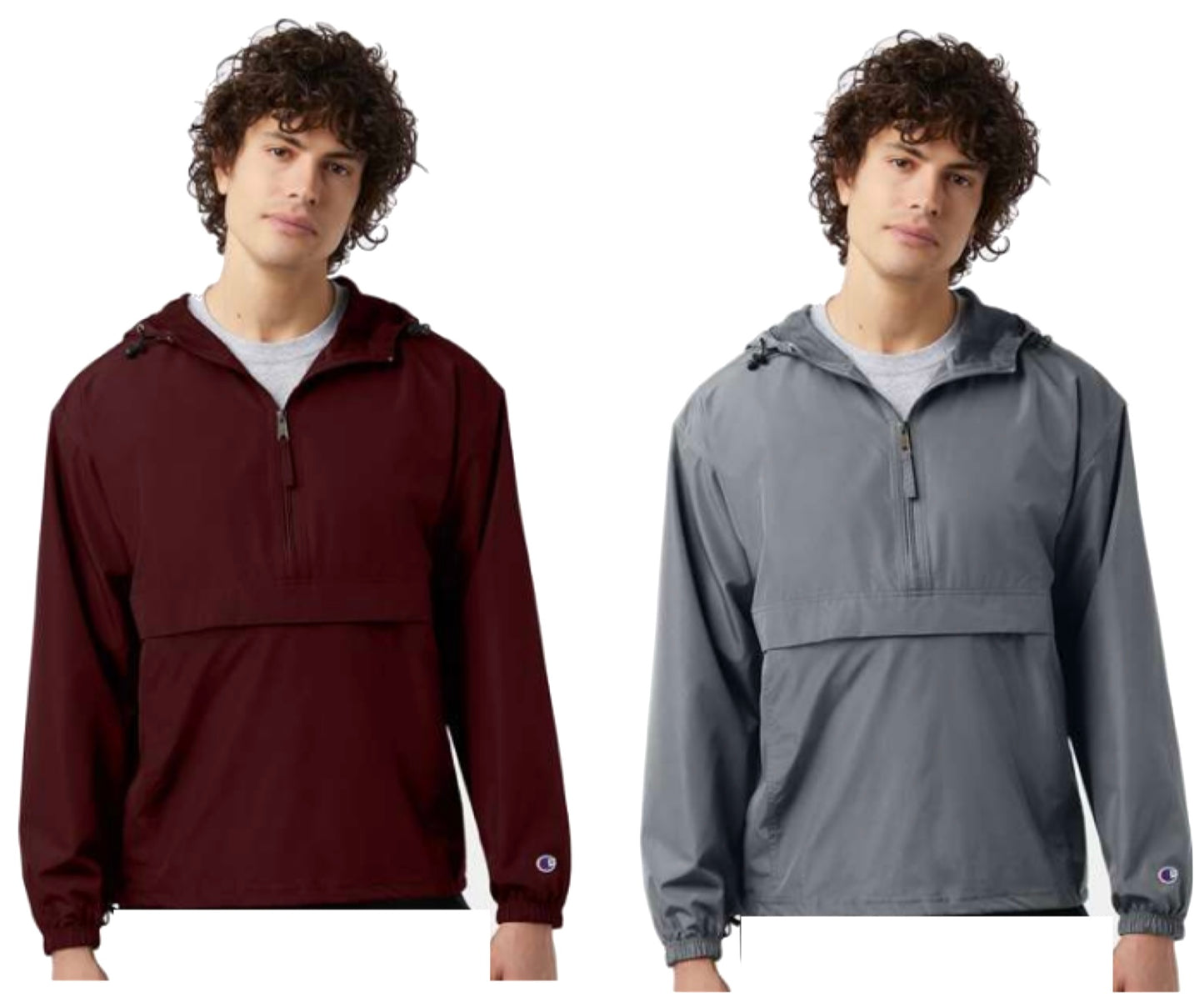 Champion-hooded packable quarter zip jacket-Co200