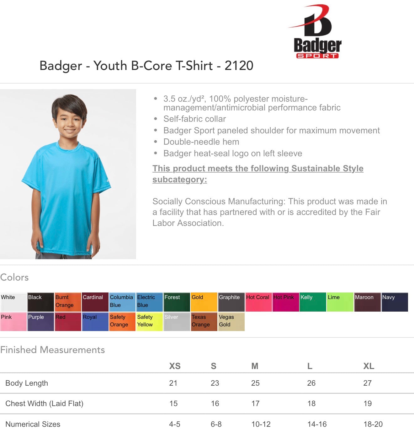 Youth & Adult Badger Team shirts