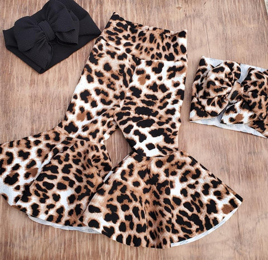 Leopard print flared bells