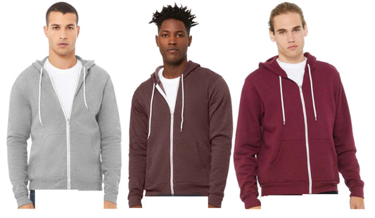 Bella canvas-sponge fleece full zip hoodie-3739