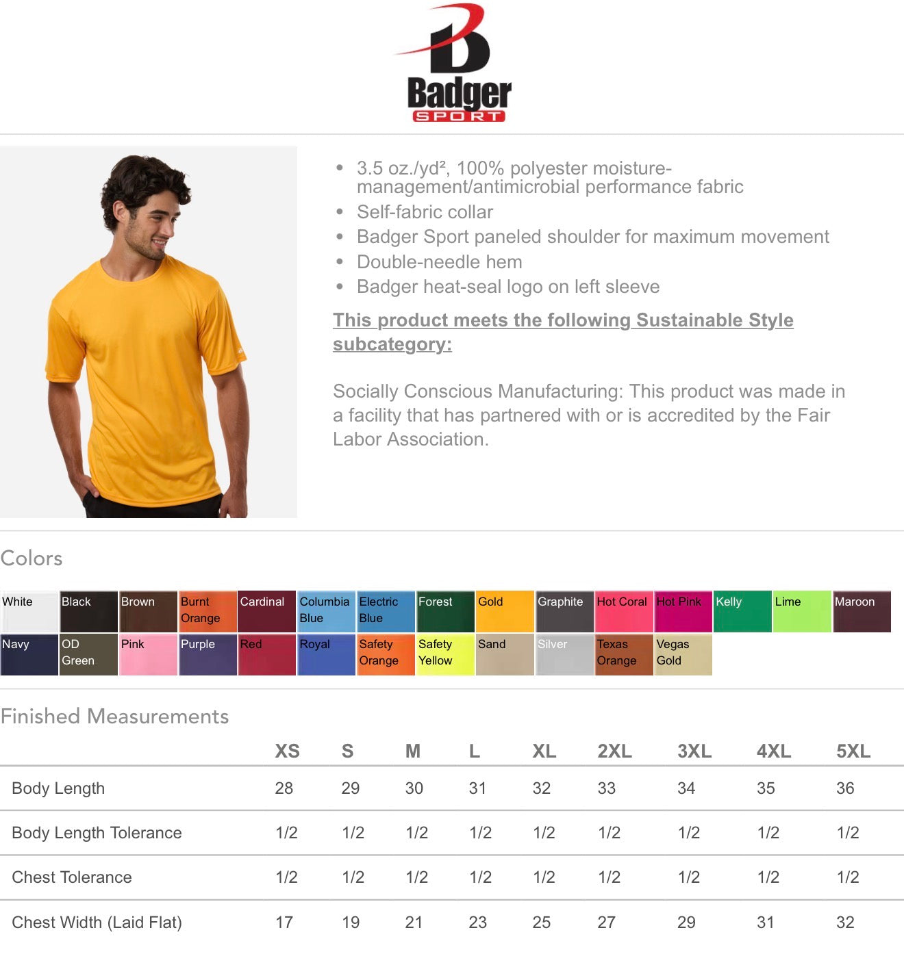 Youth & Adult Badger Team shirts